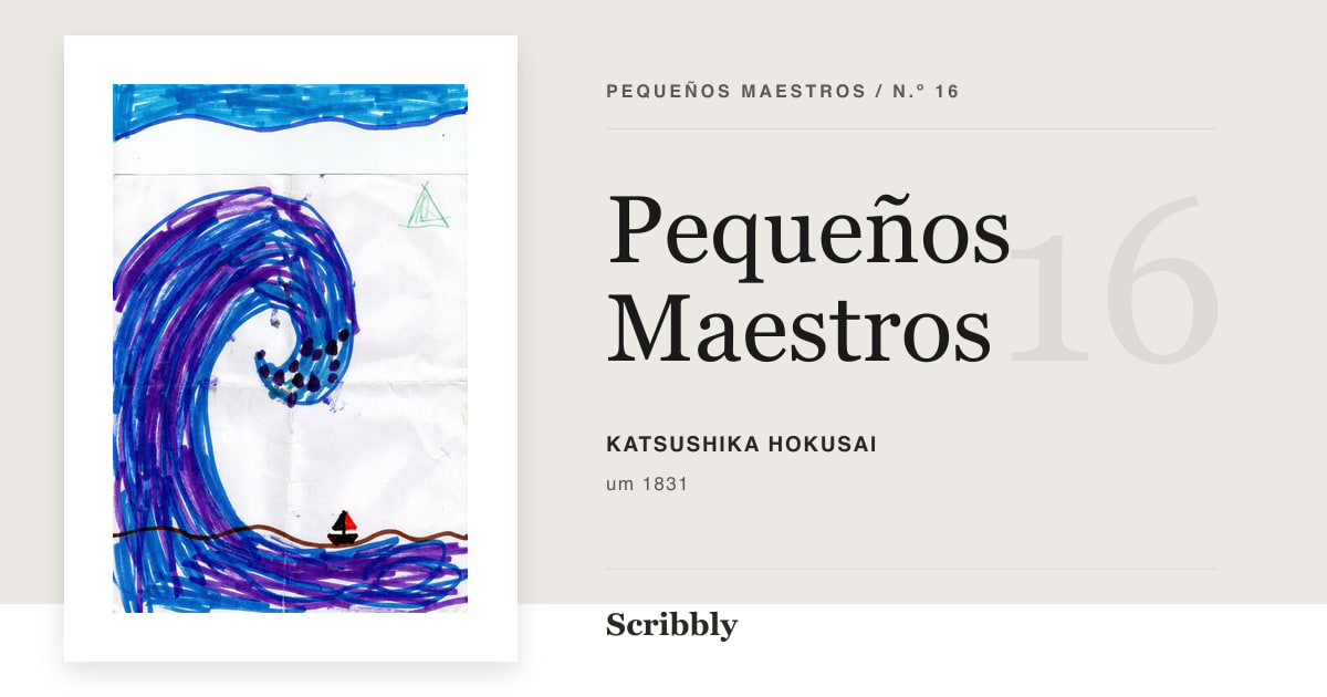 Ilustración de galería Pequeños Maestros inspirada en una obra de dominio público de Katsushika Hokusai.