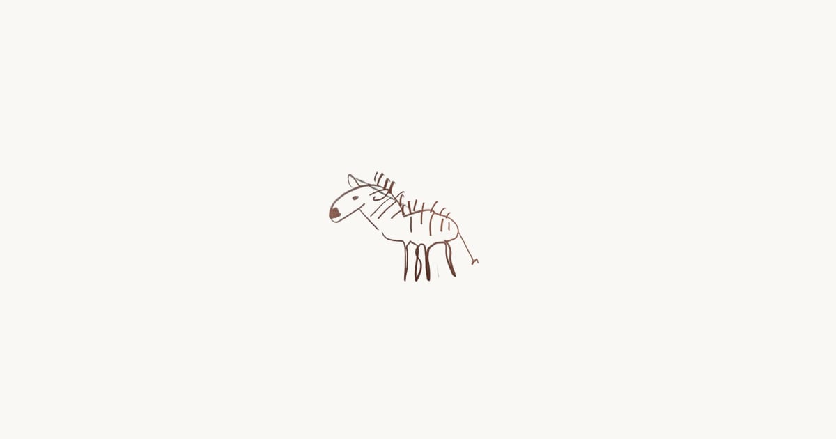 Child's drawing – dinosaur (background removed by Scribbly)