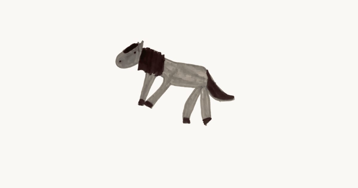 Child's drawing of a figure with the background removed by an art-saving app