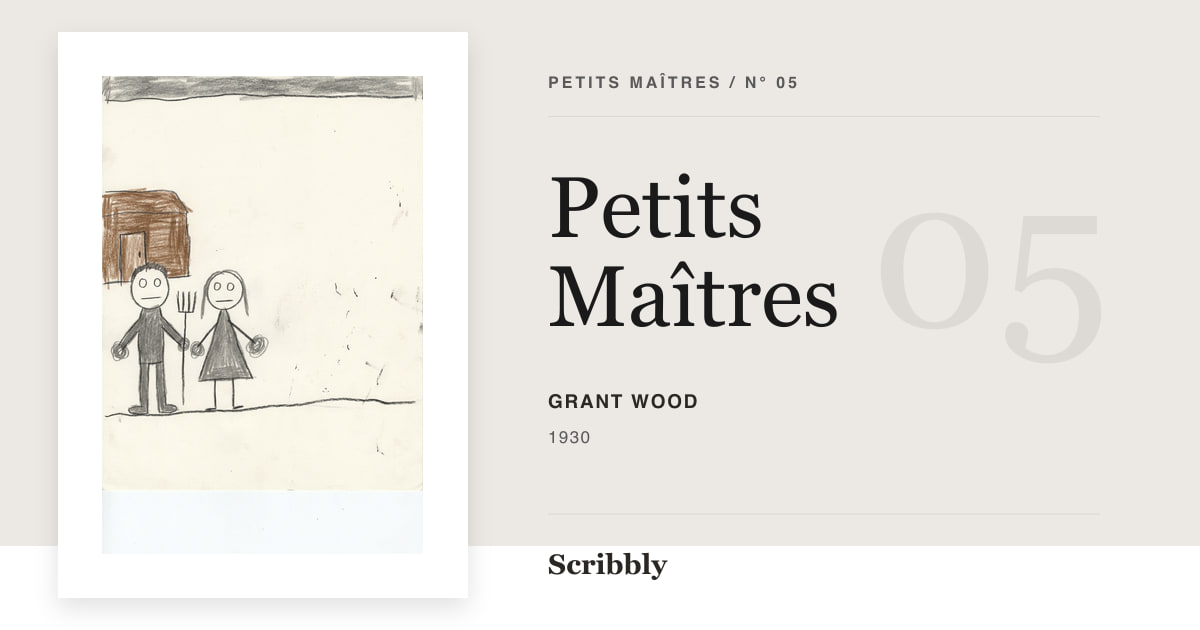 Illustration de galerie Petits Maîtres inspirée d'une œuvre libre de droits de Grant Wood.