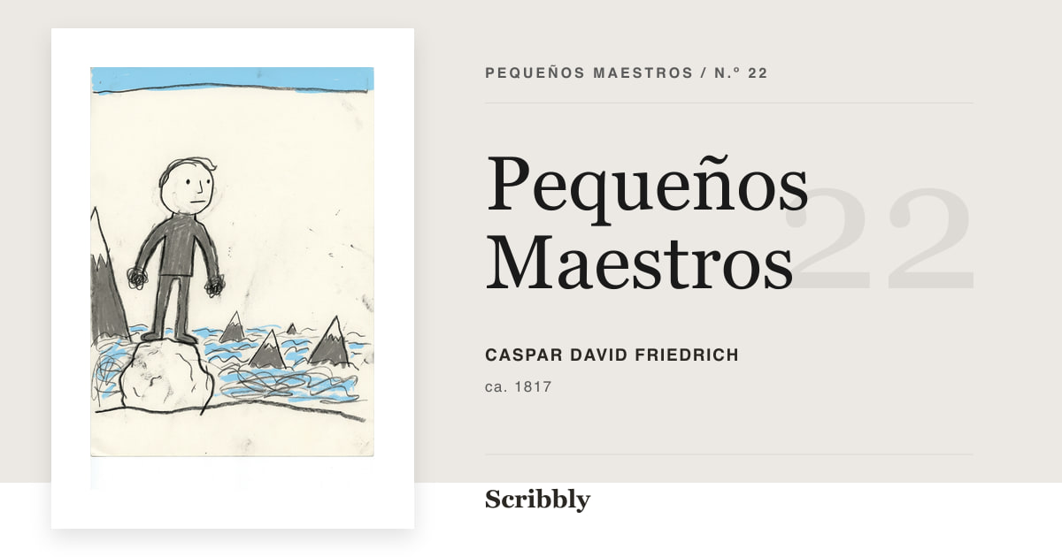Ilustración de galería Pequeños Maestros inspirada en una obra de dominio público de Caspar David Friedrich.