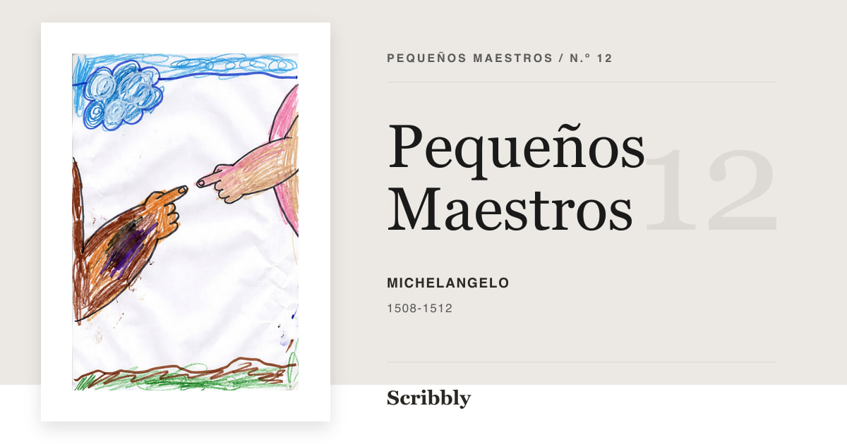 Ilustración de galería Pequeños Maestros inspirada en una obra de dominio público de Michelangelo.