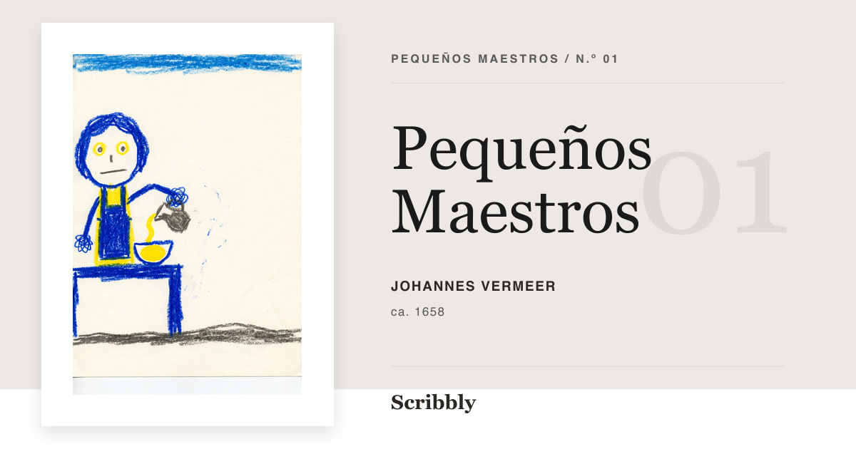Ilustración de galería Pequeños Maestros inspirada en una obra de dominio público de Johannes Vermeer.