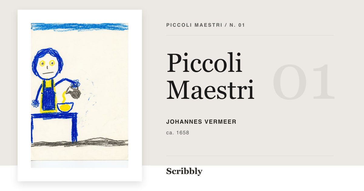 Illustrazione da galleria Piccoli Maestri ispirata a un'opera di pubblico dominio di Johannes Vermeer.