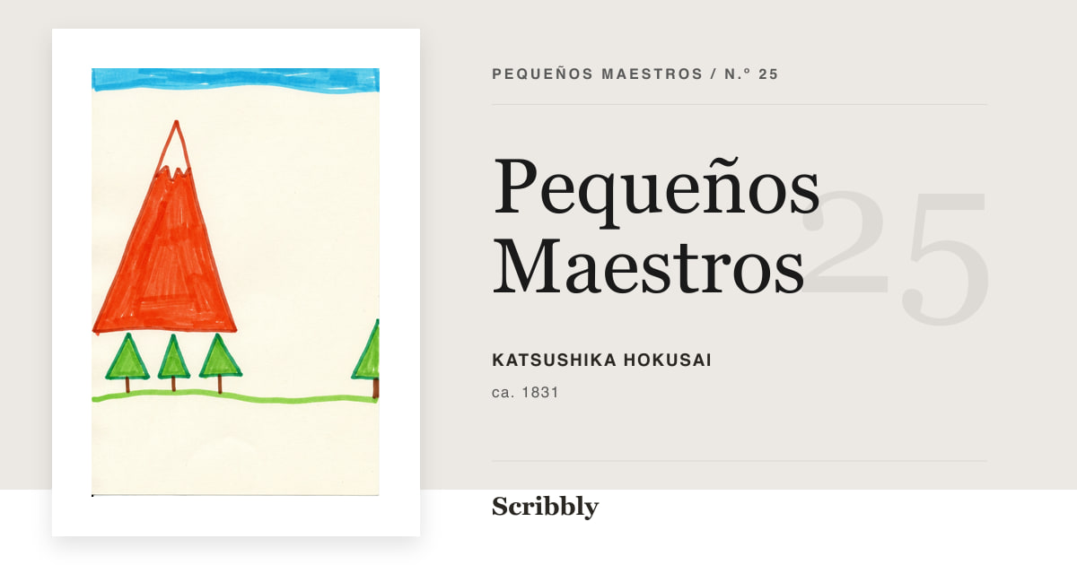 Ilustración de galería Pequeños Maestros inspirada en una obra de dominio público de Katsushika Hokusai.