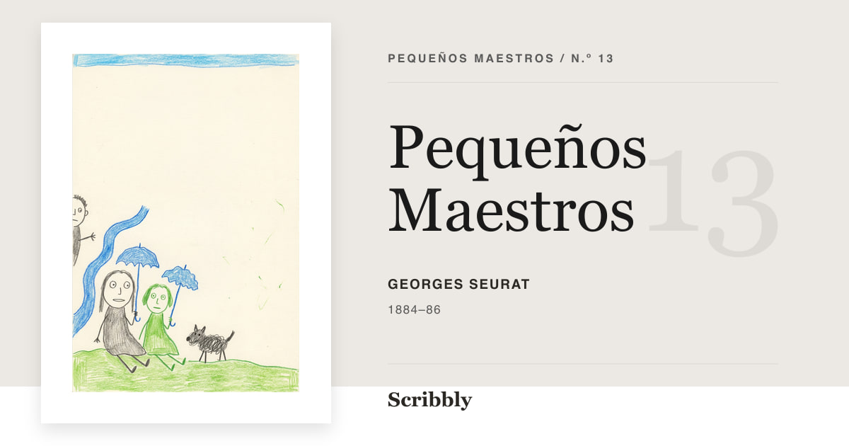 Ilustración de galería Pequeños Maestros inspirada en una obra de dominio público de Georges Seurat.